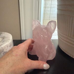 Rose Quartz French BullDog Figurine
